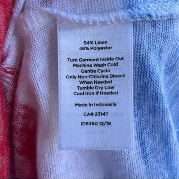 •Talbots• Lightweight Striped Linen Blend Top - Size Medium - Picture 6 of 9